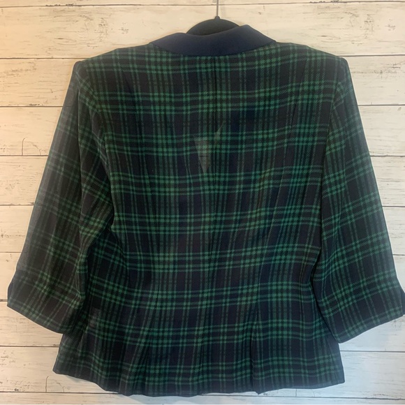 Danny & Nicole Green and Blue Plaid Blazer - Picture 2 of 9